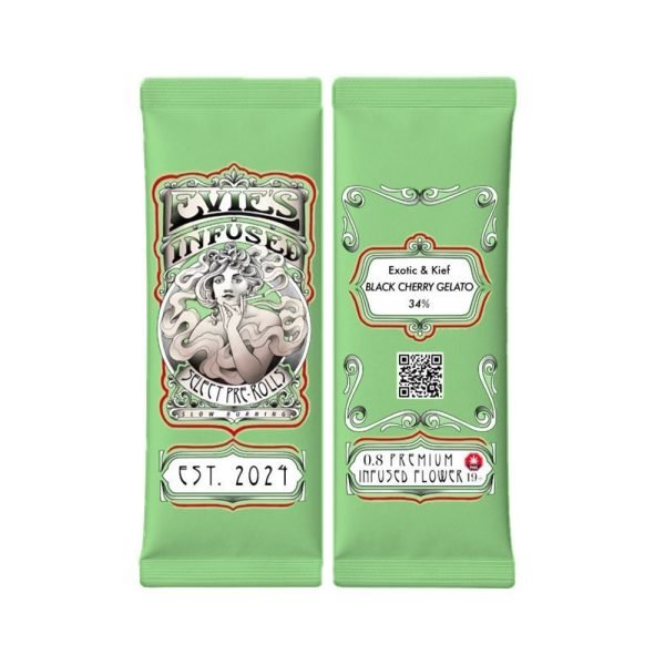 EVIE'S – Hybrid Kief Infused Pre Roll Black Cherry Gelato [0.7g]